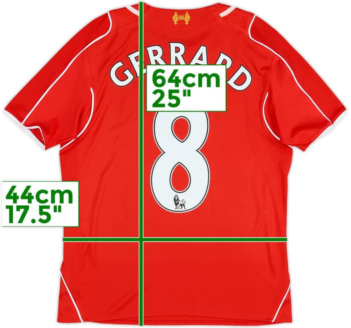 Camiseta de local del Liverpool 2014-15 Gerrard #8 - 7/10 - (L. Niños)