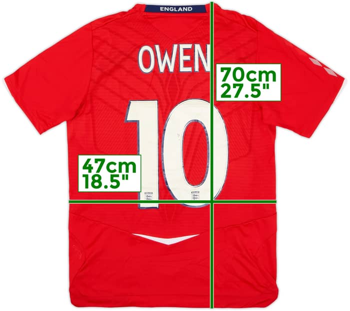 Camiseta de visitante de Inglaterra 2008-10 Owen #10 (S)