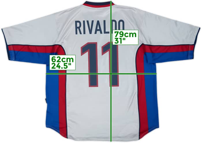 1999-01 Barcelona Away Shirt Rivaldo #11 - 8/10 - (XL)