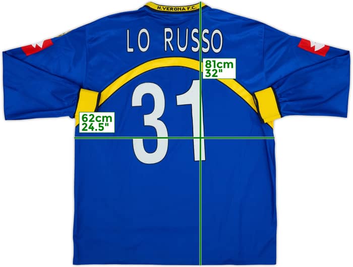2002-03 Hellas Verona Match Issue Home L/S Shirt Lo Russo #31