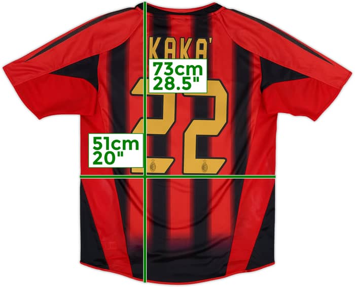 2004-05 AC Milan Home Shirt Kaka #22 - 8/10 - (XL.Boys)
