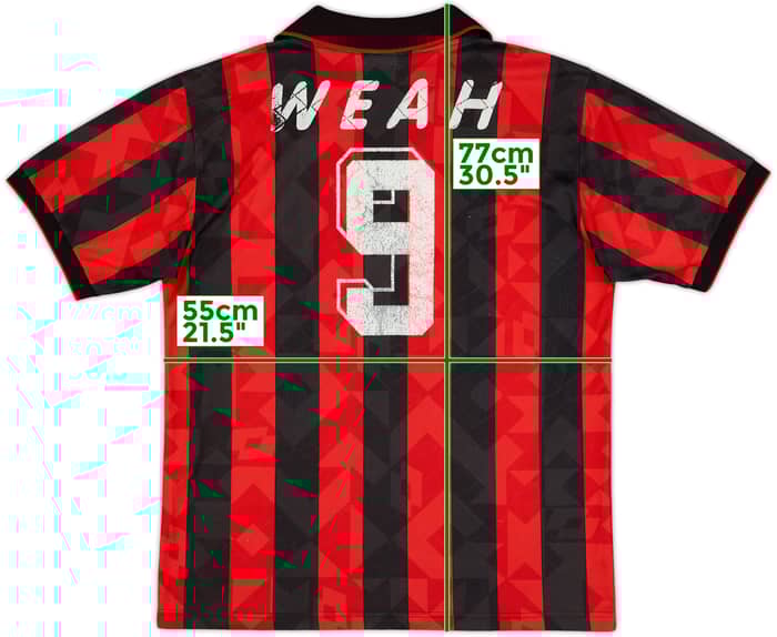 1995-96 AC Milan Home Shirt Weah #9 - 5/10 - (L)