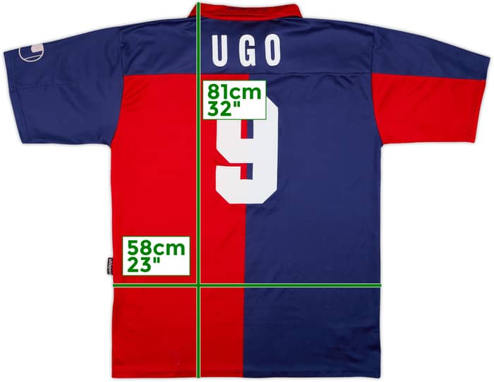 2000-01 Cagliari Home Shirt Ugo #9 - 7/10 - (XL)