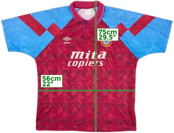 1990-92 Aston Villa Home Shirt - 6/10 - (XL)