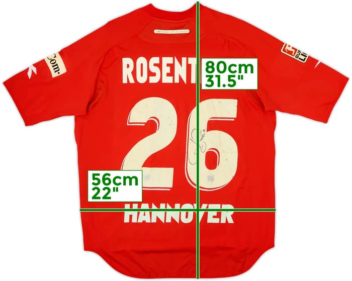 Camiseta de local de juego firmada del Hannover 96 2006-07 Rosenthal #26