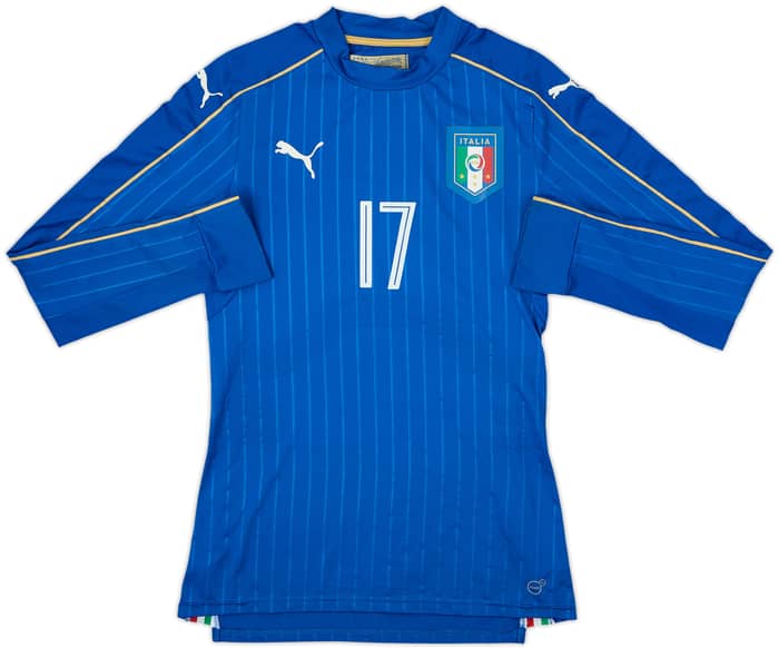 2016-17 Italy Player Issue Home L/S Shirt (ACTV Fit) #17 - 6/10 - (L)