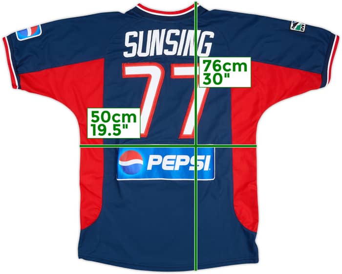 2001 New England Revolution Match Issue Home Shirt Sunsing #77