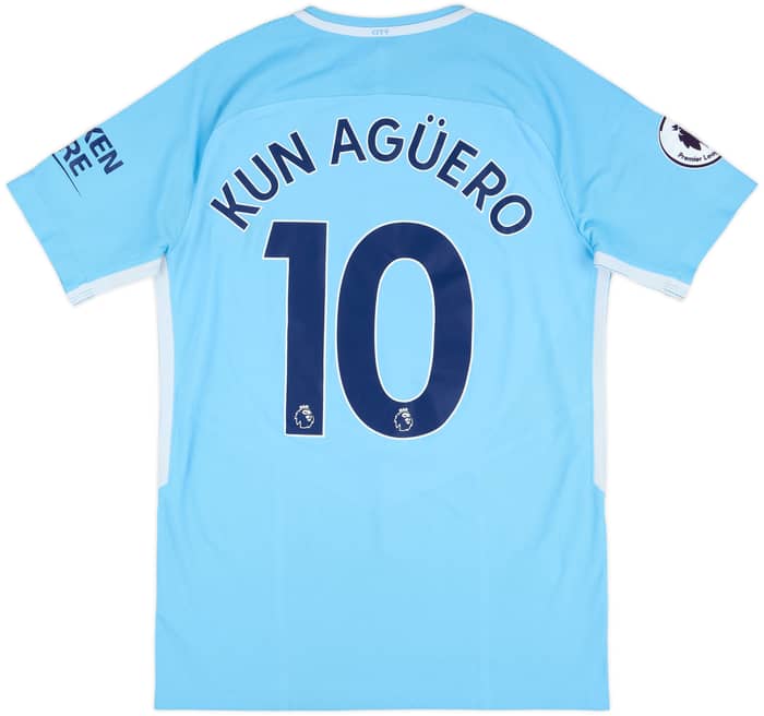 2017-18 Manchester City Authentic Home Shirt Kun Aguero #10 - 6/10 - (M)