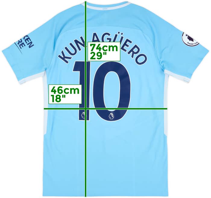 2017-18 Manchester City Authentic Home Shirt Kun Aguero #10 - 6/10 - (M)