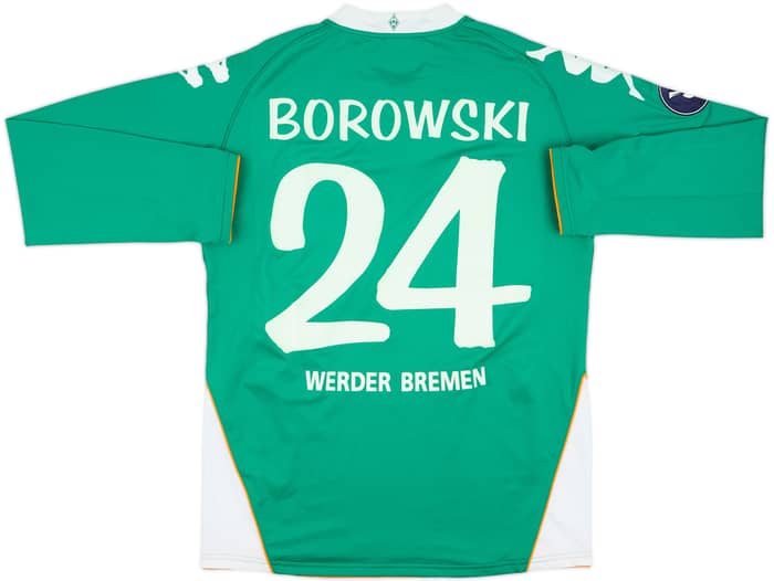 2007-08 Werder Bremen Match Issue UEFA Cup Home L/S Shirt Borowski #24