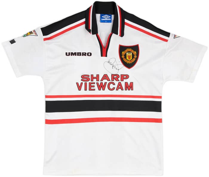 1997-98 Manchester United Signed Away Shirt May #4 - 6/10 - (M)