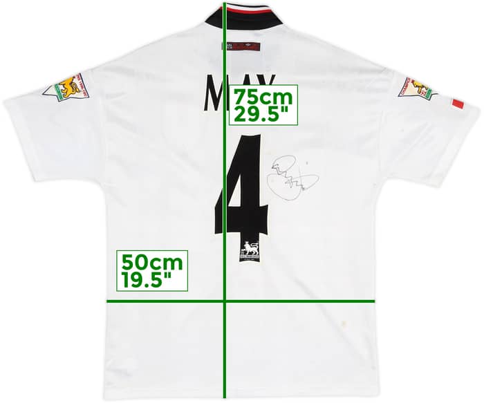 1997-98 Manchester United Signed Away Shirt May #4 - 6/10 - (M)