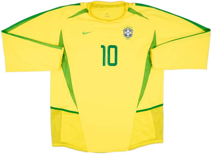 2002-04 Brazil Match Issue Home Shirt #10