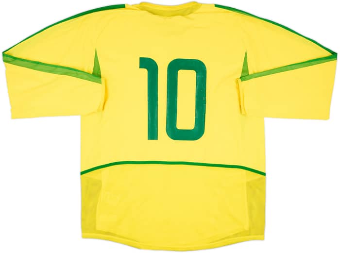 2002-04 Brazil Match Issue Home Shirt #10