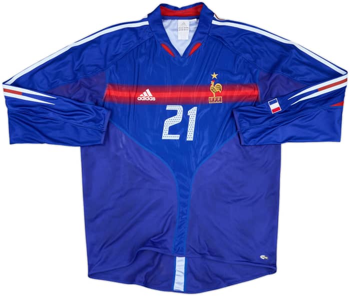 2004-06 France Home L/S Shirt #21 - 9/10 - (L)