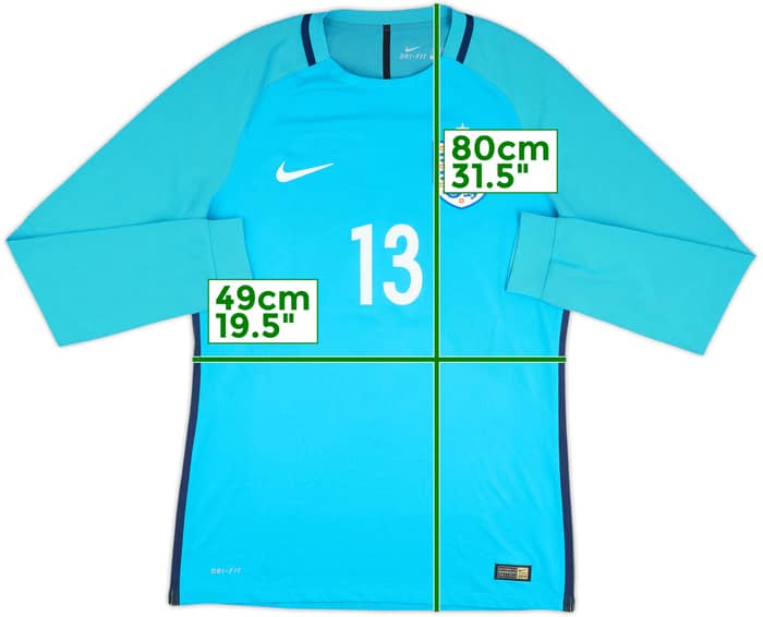 2016 England Player Issue GK Shirt #13 - 9/10 - (L)