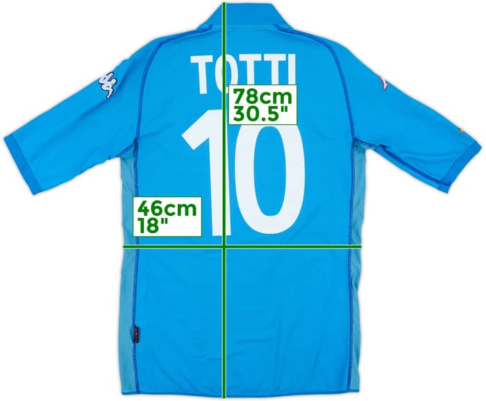 2002 Italy Home Shirt Totti #10 - 5/10 - (XL)