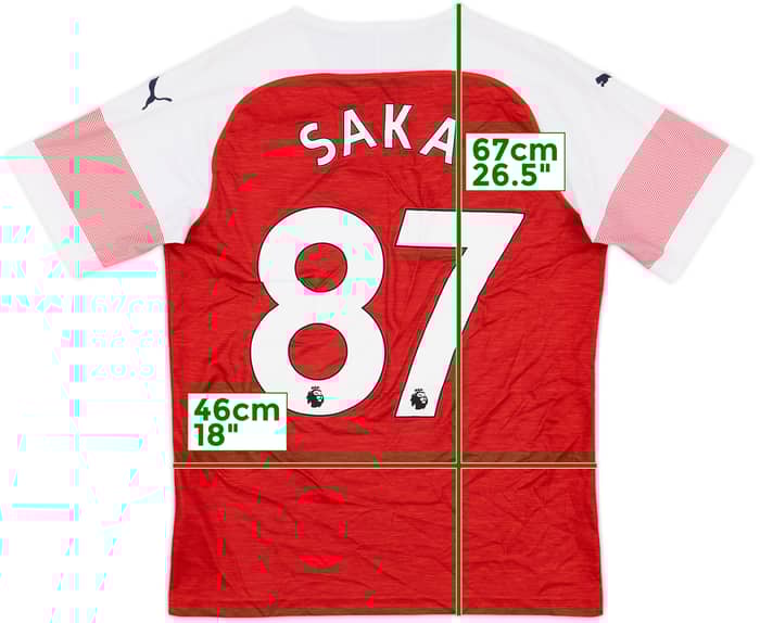 2018-19 Arsenal Home Shirt Saka #87 - 8/10 - (S)