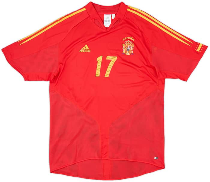 2004-06 Spain Home Shirt Joaquin #17 - 9/10 - (L)