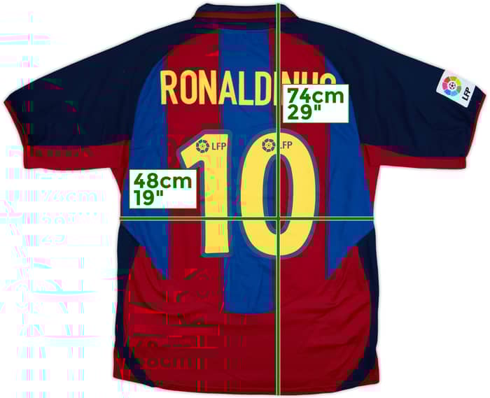 2003-04 Barcelona Home Shirt Ronaldinho #10 - 6/10 - (M)