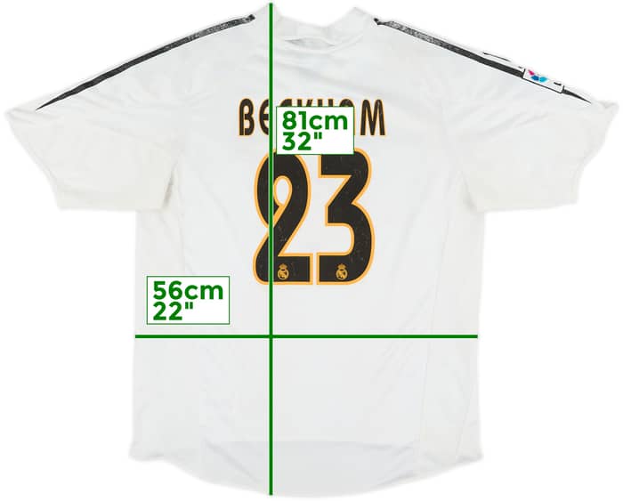 2004-05 Real Madrid Home Shirt Beckham #23 - 5/10 - (L)