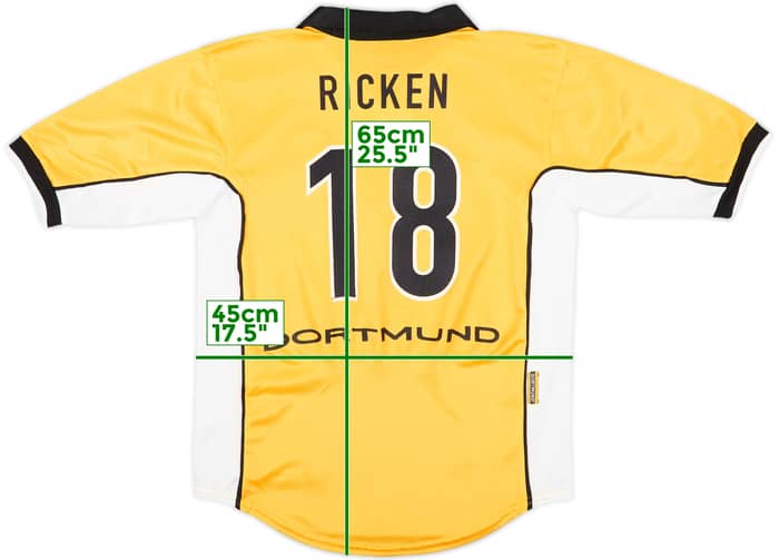 1998-00 Borussia Dortmund Home Shirt Ricken #18 - 6/10 - (L.Boys)