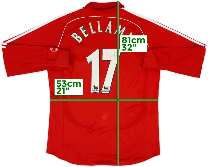 2006-08 Liverpool Home L/S Shirt Bellamy #17 - 4/10 - (XL)