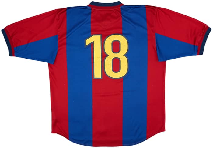 1998-00 Barcelona Player Issue Home Shirt #18 - 6/10 - (XL)