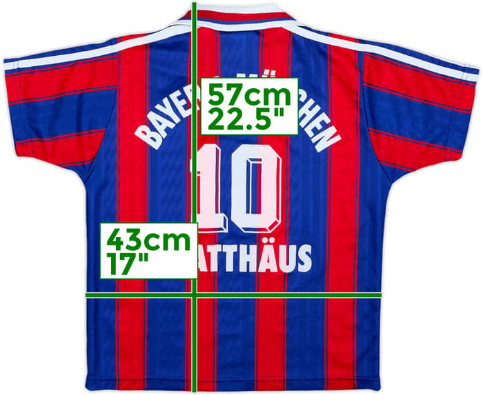 1995-97 Bayern Munich Home Shirt Matthaus #10 - 8/10 - (L.Boys)