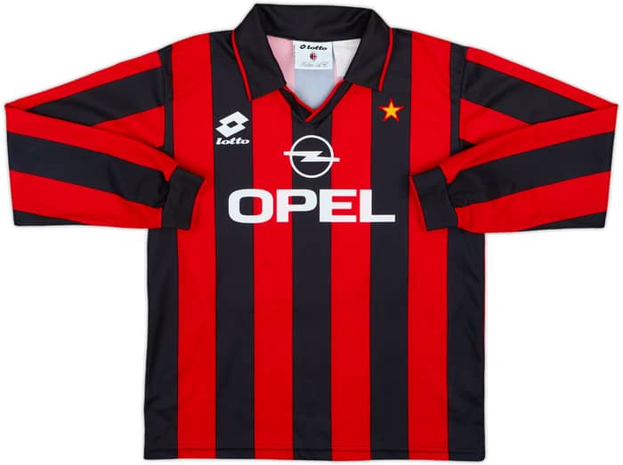 1994-95 AC Milan Home L/S Shirt #3 - 6/10 - (XL.Boys)