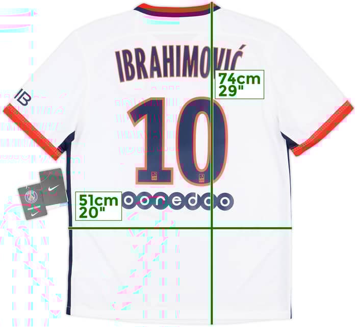 2015-16 Paris Saint-Germain Away Shirt Ibrahimovic #10 (M)