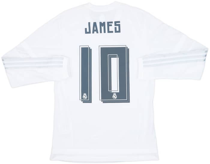 2015-16 Real Madrid Home L/S Shirt James #10 (S)