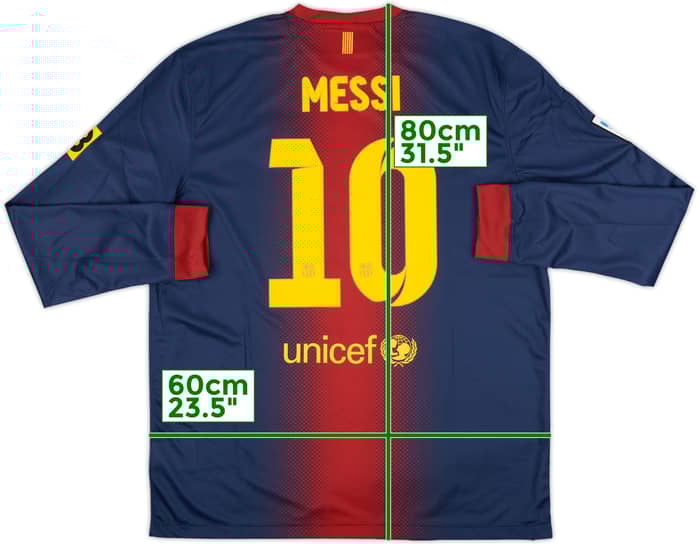 2012-13 Barcelona Home L/S Shirt Messi #10 (XL)
