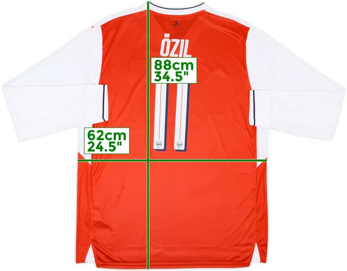 2016-17 Arsenal Home L/S Shirt Ozil #11 (XXL)