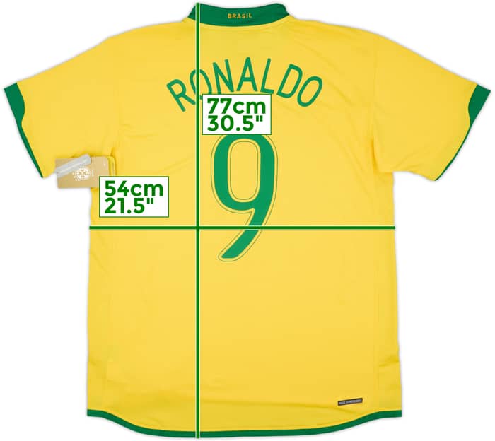 Camiseta de local de Brazil 2006-08 Ronaldo #9 (L)