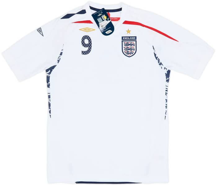 2007-09 England Home Shirt Rooney #9 (XL.Boys)