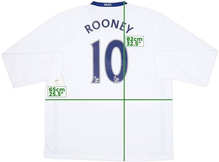 2008-10 Manchester United Away L/S Shirt Rooney #10 (XXL)