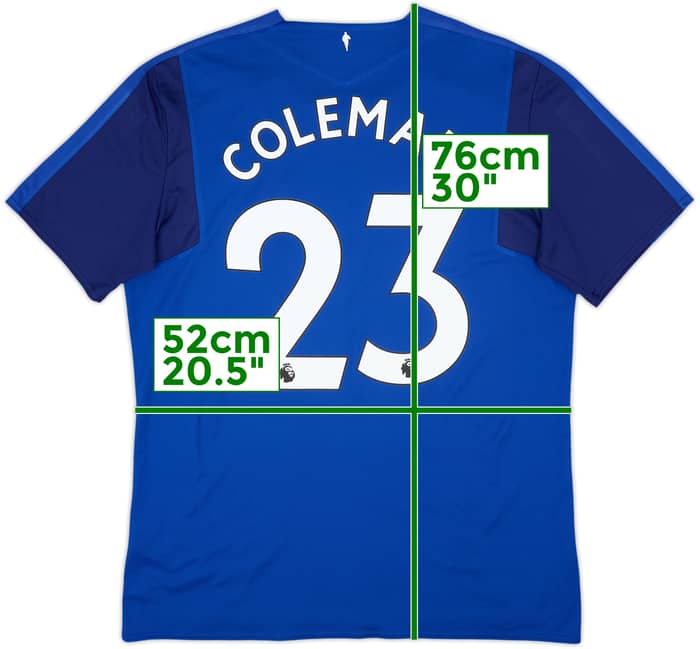 Camiseta de local del Everton 2017-18 Coleman #23 - 5/10 - (XL)