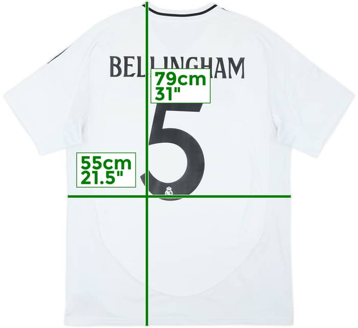 Camiseta de local del Real Madrid 2024-25 Bellingham #5 - 6/10 - (XL)