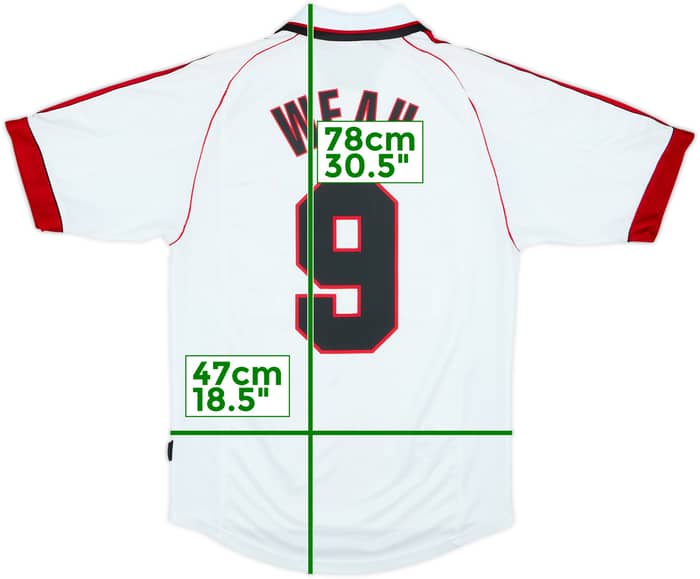 1998-99 AC Milan Away Shirt Weah #9 - 8/10 - (M)