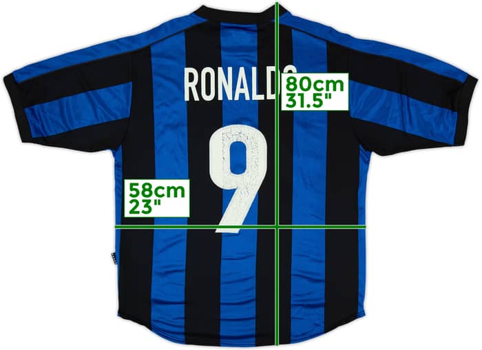 1999-00 Inter Milan Home Shirt Ronaldo #9 - 6/10 - (L)