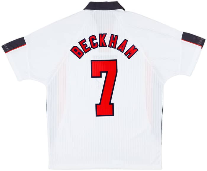 1997-99 England Home Shirt Beckham #7 - 7/10 - (L)