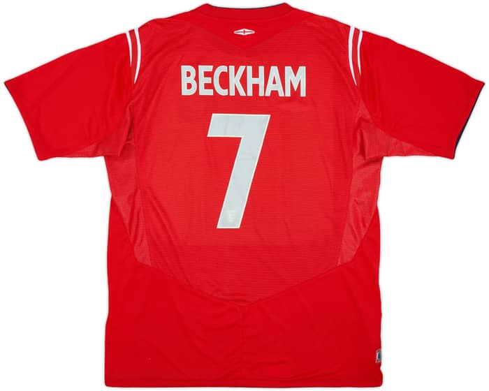 2004-06 England Away Shirt Beckham #7 - 7/10 - (L)