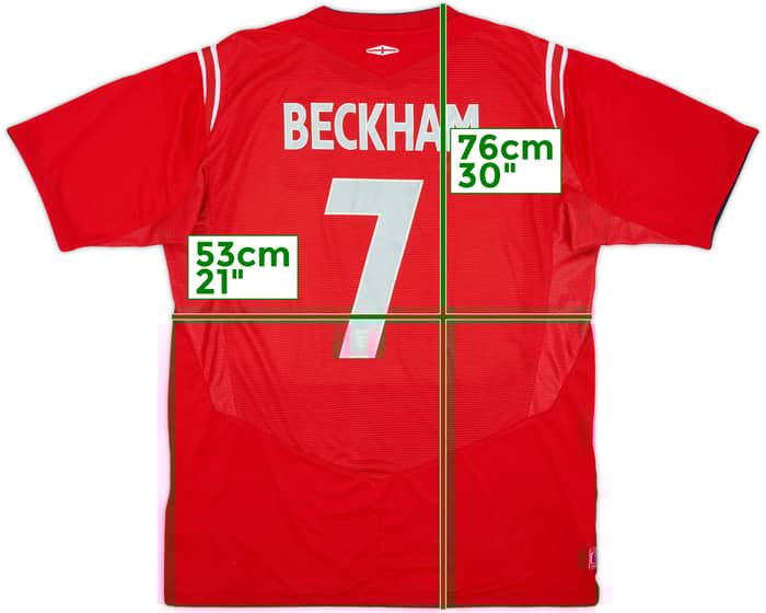 2004-06 England Away Shirt Beckham #7 - 7/10 - (L)