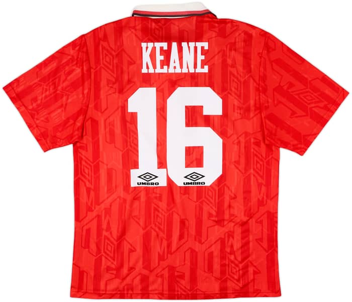 1992-94 Manchester United Home Shirt Keane #16 - 6/10 - (L)
