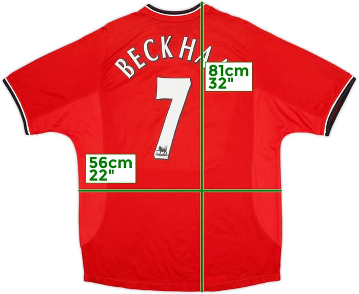 2000-02 Manchester United Home Shirt Beckham #7 - 6/10 - (L)
