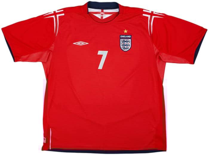 2004-06 England Away Shirt Beckham #7 - 7/10 - (XXL)