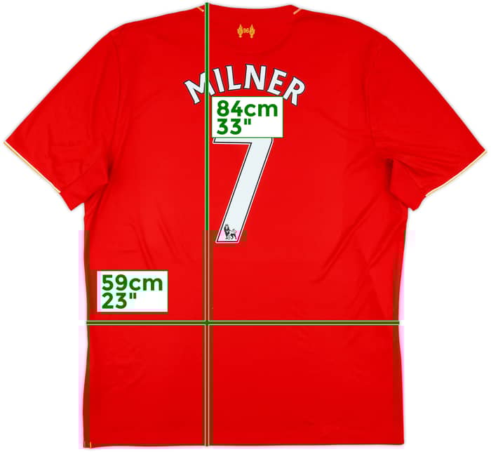 2015-16 Liverpool Home Shirt Milner #7 - 7/10 - (XXL)