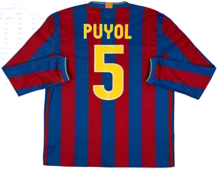 2009-10 Barcelona Home L/S Shirt Puyol #5 - 6/10 - (L)