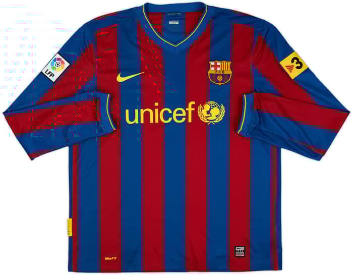 2009-10 Barcelona Home L/S Shirt Puyol #5 - 6/10 - (L)
